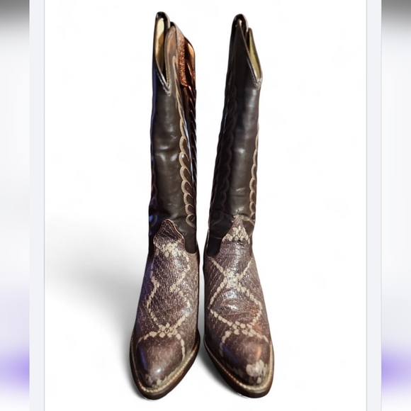 New Women’s Dark Brown Texas Brand Cowboy Boots Leather Style 4791 Size 5 M USA - Picture 3 of 8